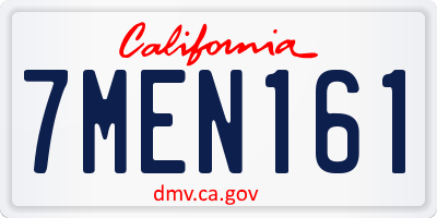 CA license plate 7MEN161