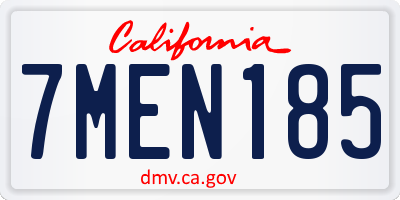 CA license plate 7MEN185