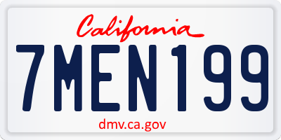 CA license plate 7MEN199