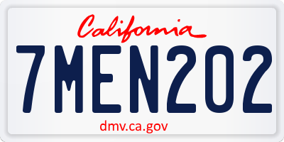 CA license plate 7MEN202