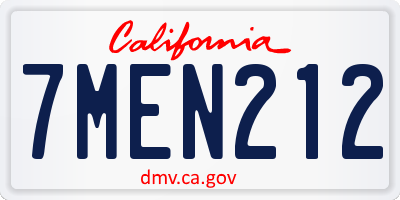 CA license plate 7MEN212