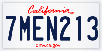 CA license plate 7MEN213