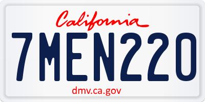 CA license plate 7MEN220