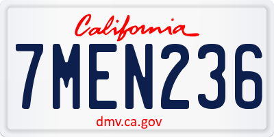 CA license plate 7MEN236