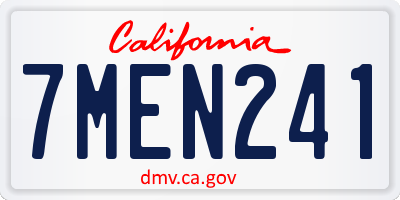CA license plate 7MEN241