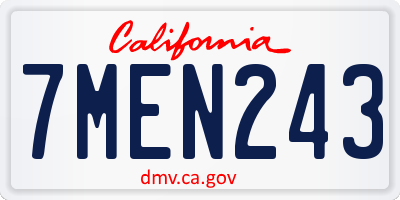 CA license plate 7MEN243