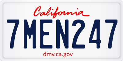 CA license plate 7MEN247