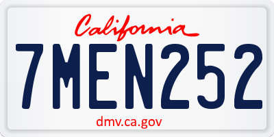 CA license plate 7MEN252