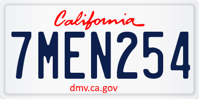 CA license plate 7MEN254