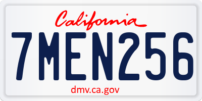 CA license plate 7MEN256