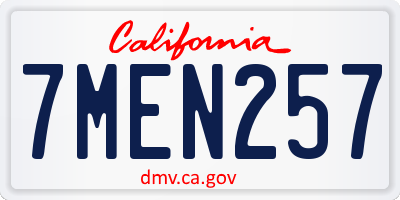 CA license plate 7MEN257