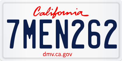 CA license plate 7MEN262