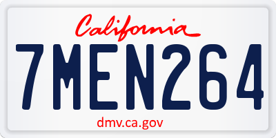 CA license plate 7MEN264