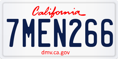 CA license plate 7MEN266
