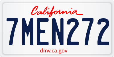 CA license plate 7MEN272