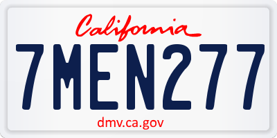 CA license plate 7MEN277