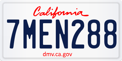 CA license plate 7MEN288