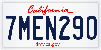CA license plate 7MEN290