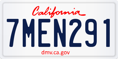 CA license plate 7MEN291