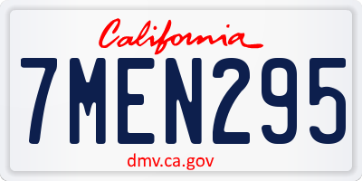 CA license plate 7MEN295