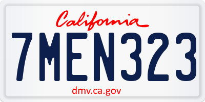CA license plate 7MEN323