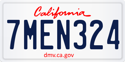 CA license plate 7MEN324