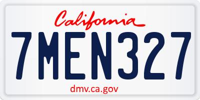 CA license plate 7MEN327
