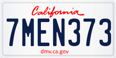 CA license plate 7MEN373