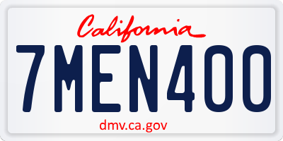 CA license plate 7MEN400