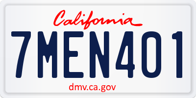 CA license plate 7MEN401