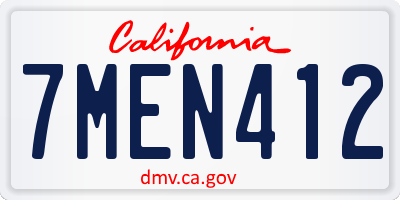 CA license plate 7MEN412