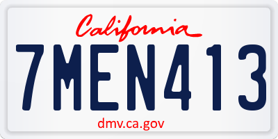 CA license plate 7MEN413