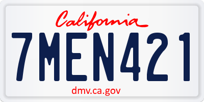 CA license plate 7MEN421