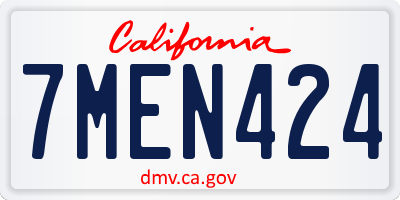 CA license plate 7MEN424