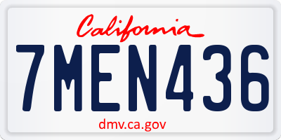 CA license plate 7MEN436