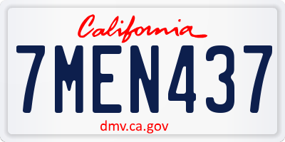 CA license plate 7MEN437