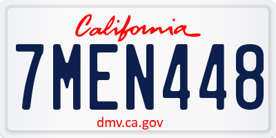 CA license plate 7MEN448