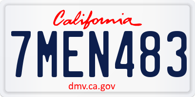 CA license plate 7MEN483