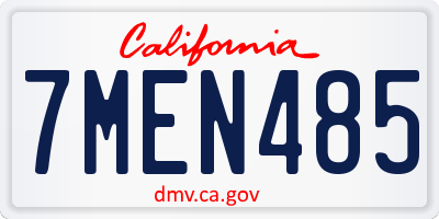 CA license plate 7MEN485