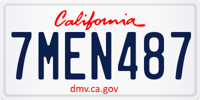 CA license plate 7MEN487