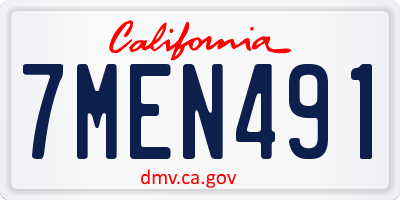 CA license plate 7MEN491
