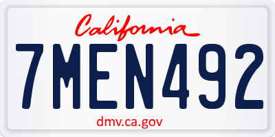 CA license plate 7MEN492