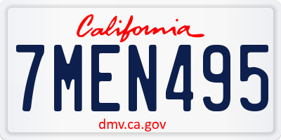 CA license plate 7MEN495
