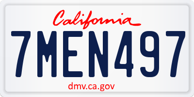 CA license plate 7MEN497