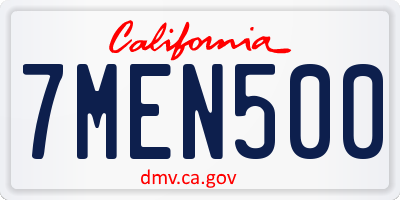 CA license plate 7MEN500