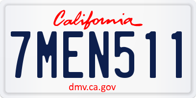 CA license plate 7MEN511