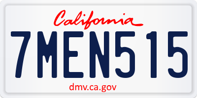 CA license plate 7MEN515