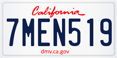 CA license plate 7MEN519