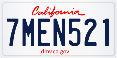 CA license plate 7MEN521