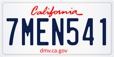 CA license plate 7MEN541